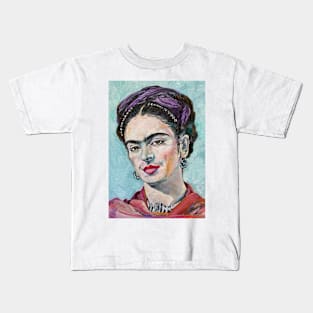 FRIDA KAHLO oil portrait .1 Kids T-Shirt